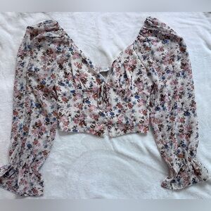 Dress Forum puff sleeve Crop Top Blouse